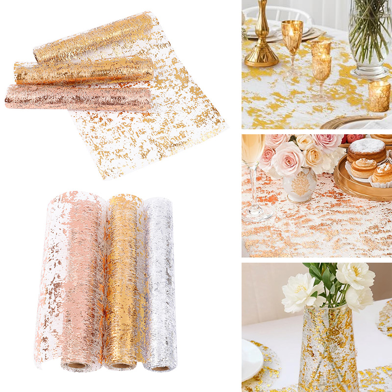 Toalha de mesa metálica dourad - Table Runner Sequin avaliação e preço
