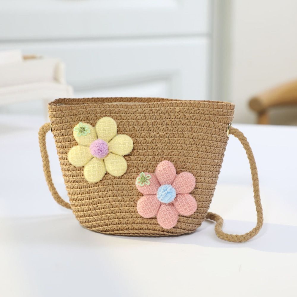 Bolsa de Palha Tecida à Mão pa - Flower Girl Basket avaliação e preço